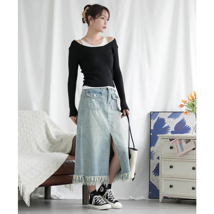 重ね着風ロング袖カットソー | aimoha  | 詳細画像22 