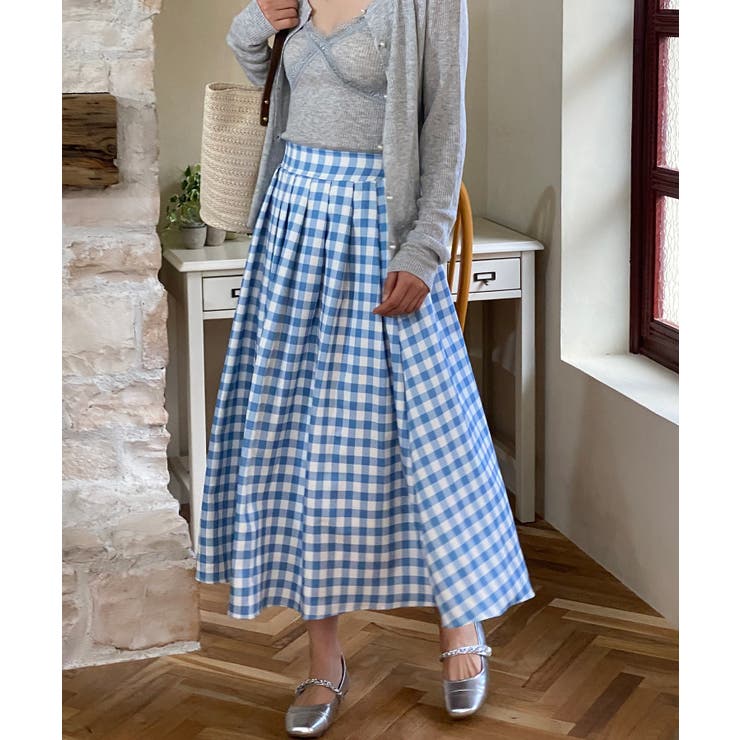 青白チェック柄スカート【SS】 | aimoha  | 詳細画像31 