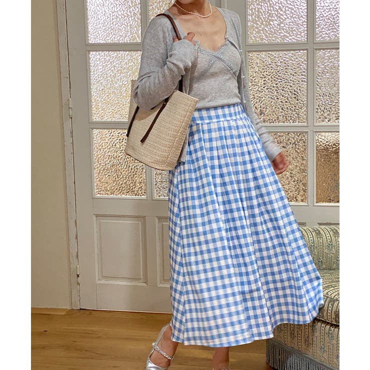青白チェック柄スカート【SS】 | aimoha  | 詳細画像7 