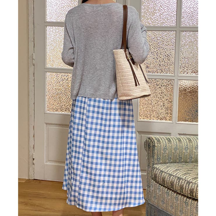 青白チェック柄スカート【SS】 | aimoha  | 詳細画像8 