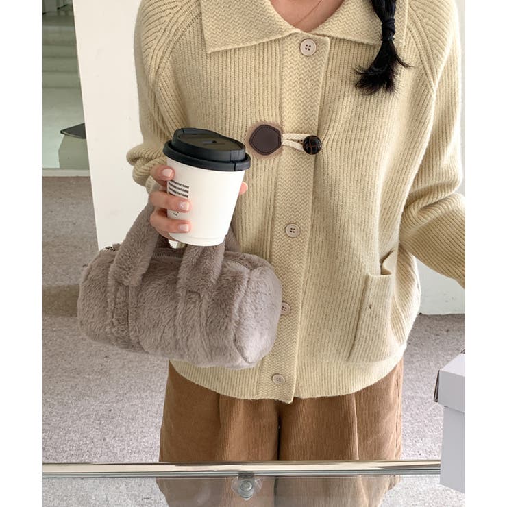 グレー | もこもこミニボストンバッグ【AW】 | aimoha 