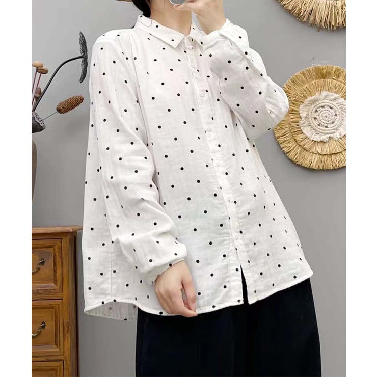 ホワイト1 | コットンオーバーシャツ | aimoha 