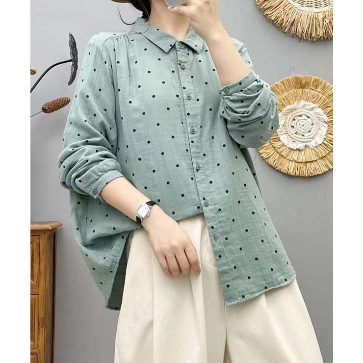 グリーン | コットンオーバーシャツ | aimoha 