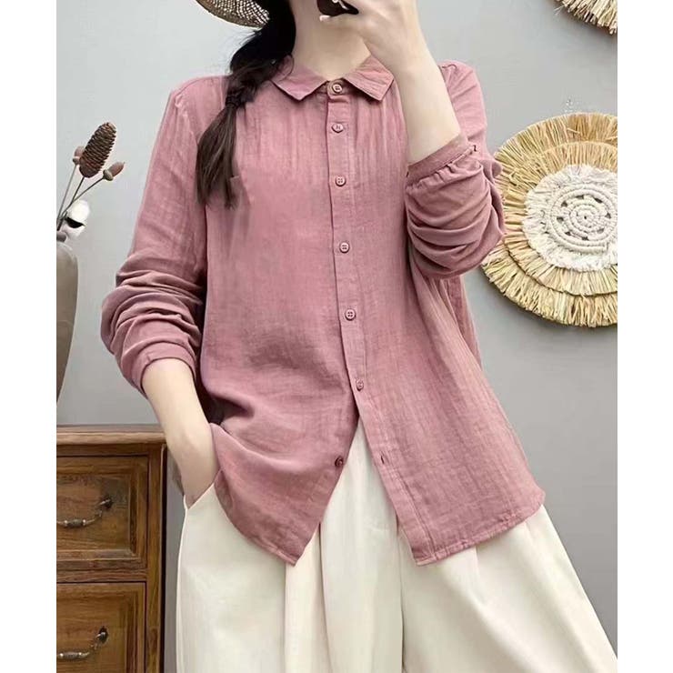 ピンク | コットンオーバーシャツ | aimoha 