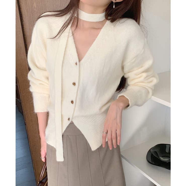 ストール付きフェミニンカーディガン【AW】 | aimoha  | 詳細画像19 