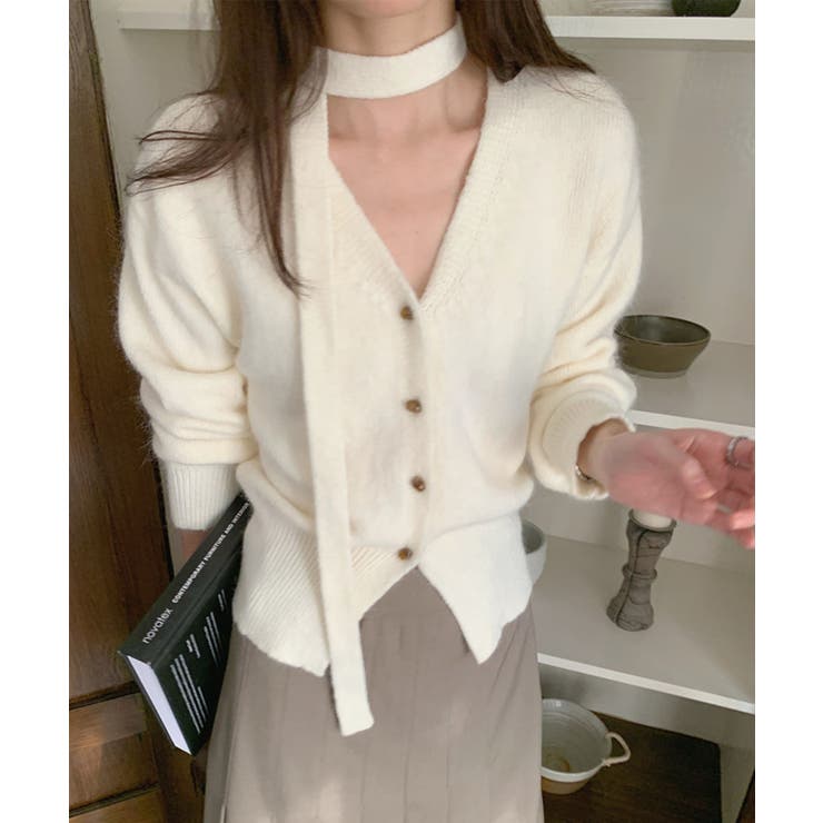 ストール付きフェミニンカーディガン【AW】 | aimoha  | 詳細画像22 