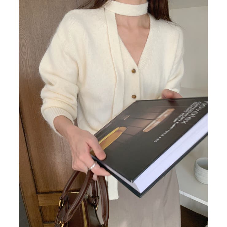 ストール付きフェミニンカーディガン【AW】 | aimoha  | 詳細画像24 