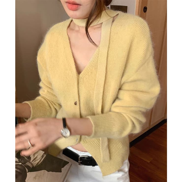 ストール付きフェミニンカーディガン【AW】 | aimoha  | 詳細画像33 