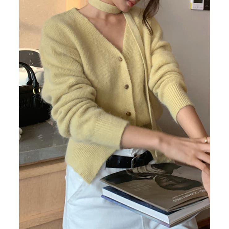 ストール付きフェミニンカーディガン【AW】 | aimoha  | 詳細画像34 