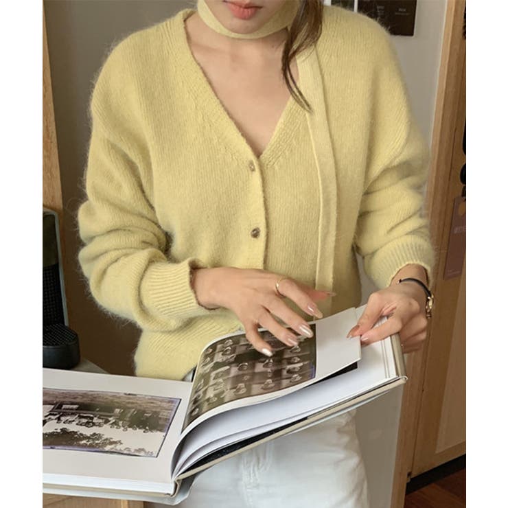 ストール付きフェミニンカーディガン【AW】 | aimoha  | 詳細画像37 