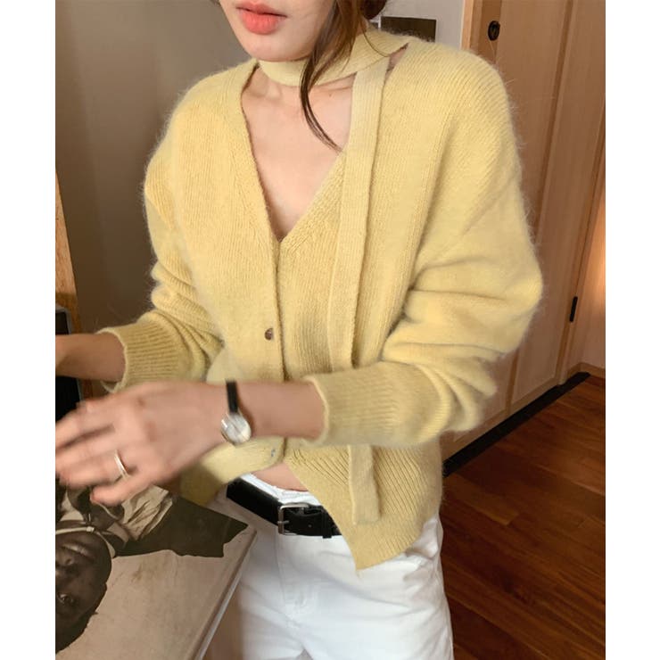 ストール付きフェミニンカーディガン【AW】 | aimoha  | 詳細画像38 