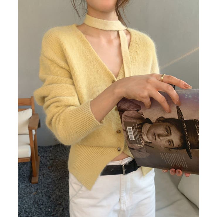 ストール付きフェミニンカーディガン【AW】 | aimoha  | 詳細画像44 