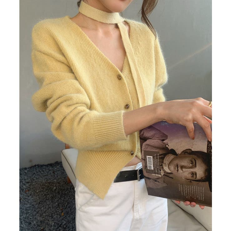 ストール付きフェミニンカーディガン【AW】 | aimoha  | 詳細画像45 