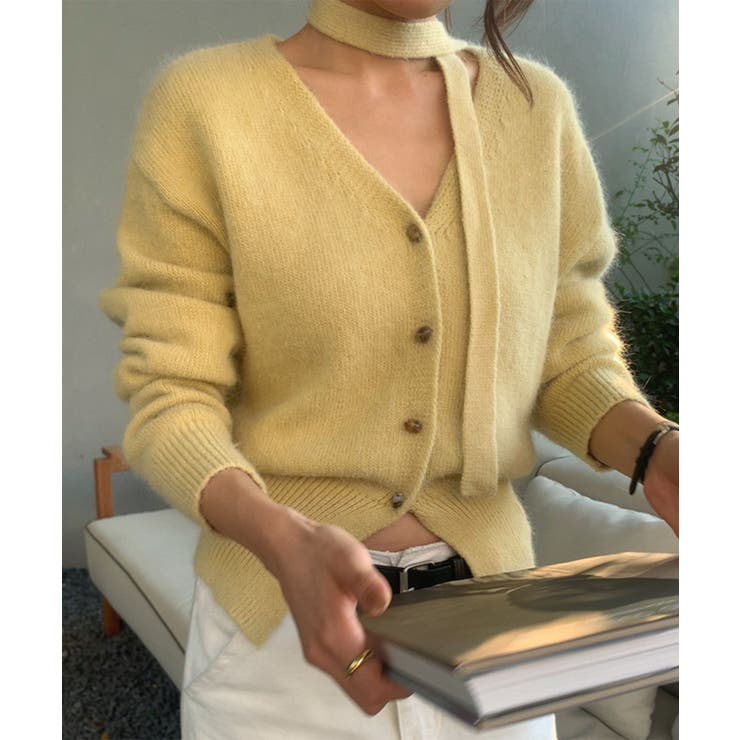 ストール付きフェミニンカーディガン【AW】 | aimoha  | 詳細画像46 