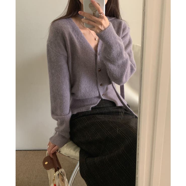 ストール付きフェミニンカーディガン【AW】 | aimoha  | 詳細画像6 