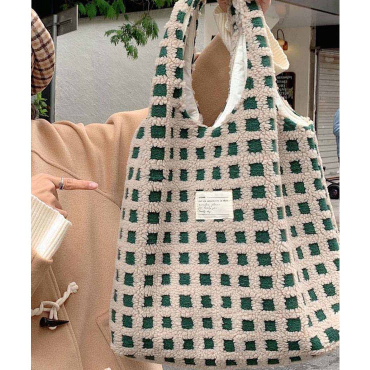 グリーン | モコモコトートバッグ | aimoha 