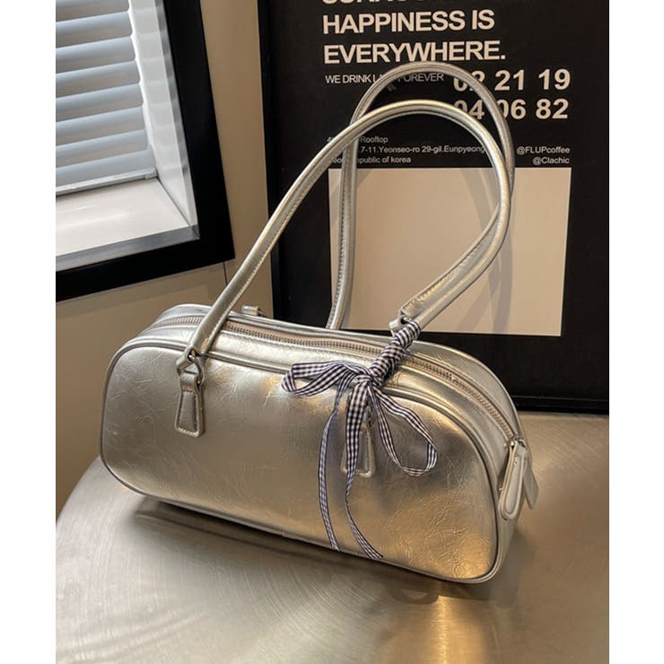 シルバーPUレザーバッグ ショルダーバッグ | aimoha  | 詳細画像30 