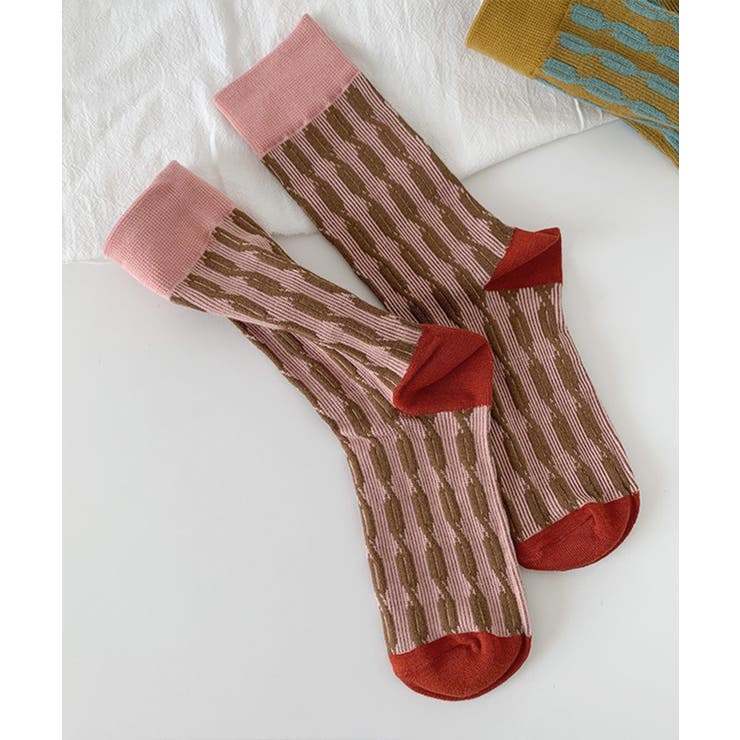 ピンク | 【mosox】韓国風レトロソックス | aimoha 