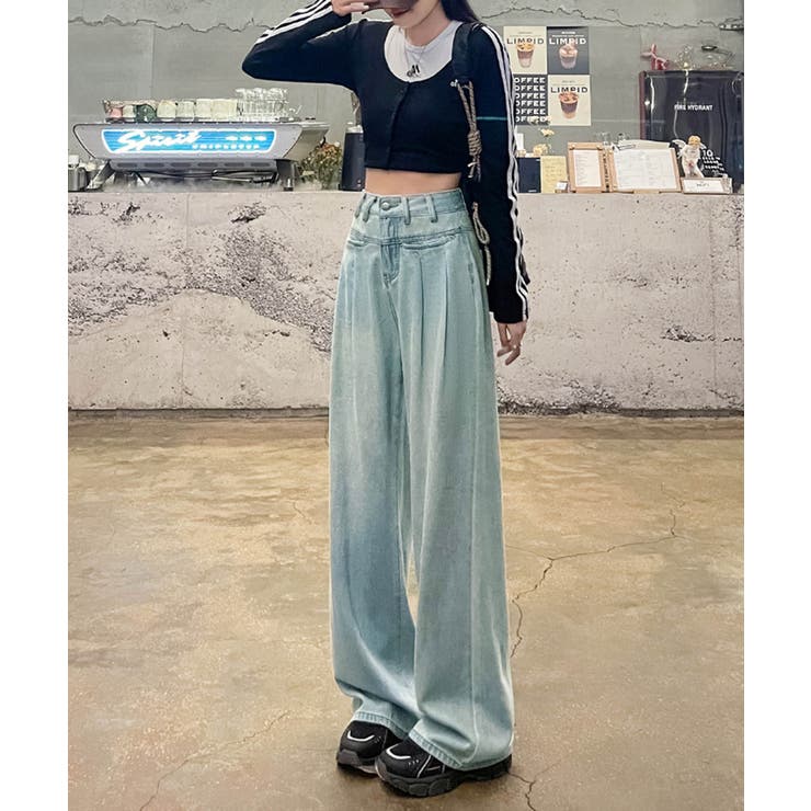 ハイウエストワイドデニムパンツ | aimoha  | 詳細画像28 