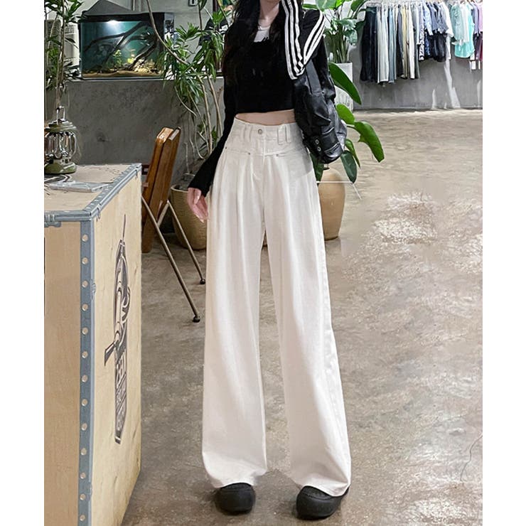 ハイウエストワイドデニムパンツ | aimoha  | 詳細画像30 