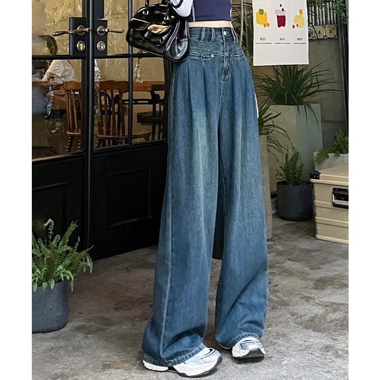 ハイウエストワイドデニムパンツ | aimoha  | 詳細画像2 