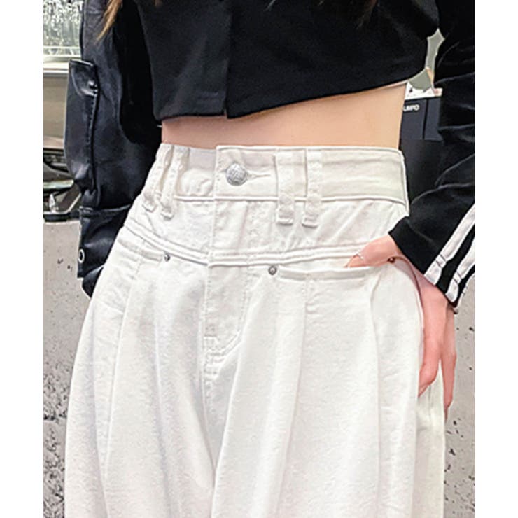 ハイウエストワイドデニムパンツ | aimoha  | 詳細画像7 