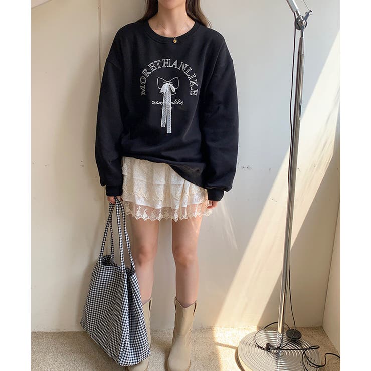 文字刺繍スウェット[品番：XT000012253]｜aimoha （アイモハ）の