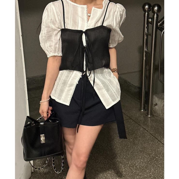 軽やかな着心地ミニマルデザインキャミソール | aimoha  | 詳細画像24 