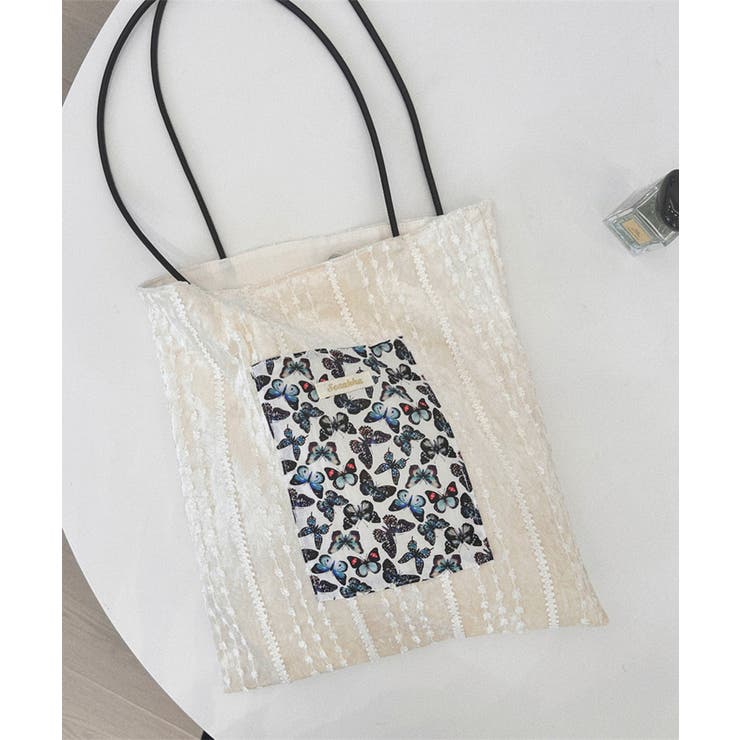 レース刺繍ポケットトートバッグ[品番：XT000011802]｜aimoha