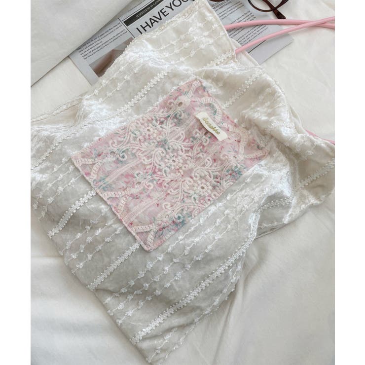 レース刺繍ポケットトートバッグ[品番：XT000011802]｜aimoha