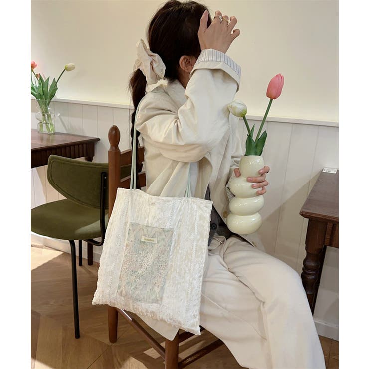 レース刺繍ポケットトートバッグ | aimoha  | 詳細画像28 