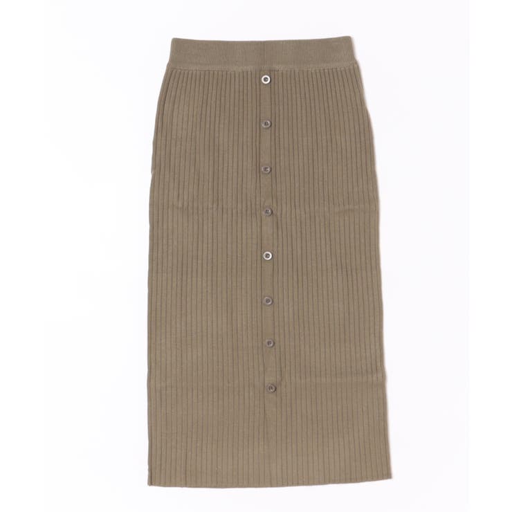 エレガントリブボタンスカート ニットロングスカート【AW】 | aimoha  | 詳細画像9 