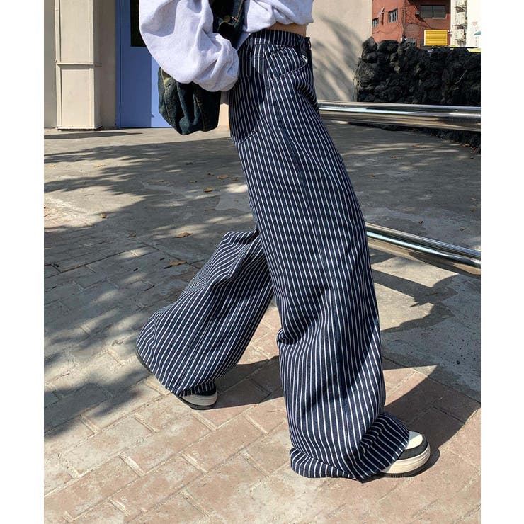 ストライプワイドデニムパンツ | aimoha  | 詳細画像24 