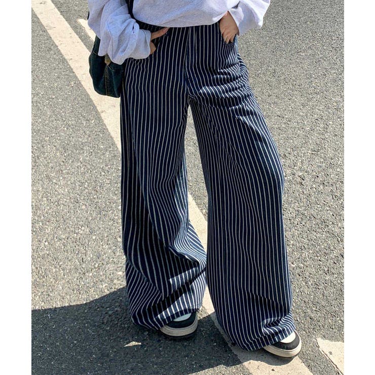 ストライプワイドデニムパンツ | aimoha  | 詳細画像29 