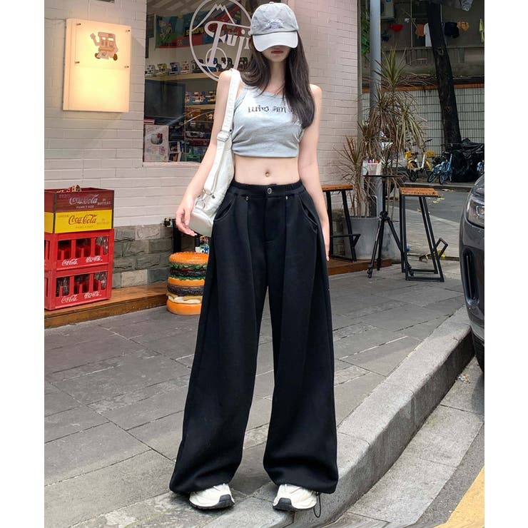 リラックスワイドスウェットパンツ[品番：XT000012106]｜aimoha
