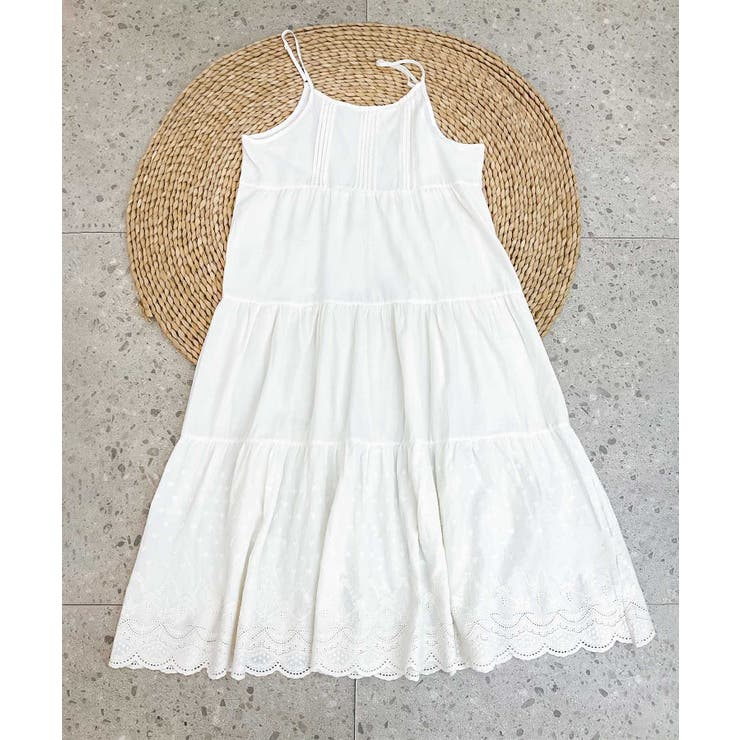 レースティアードコットンキャミワンピース | aimoha  | 詳細画像1 