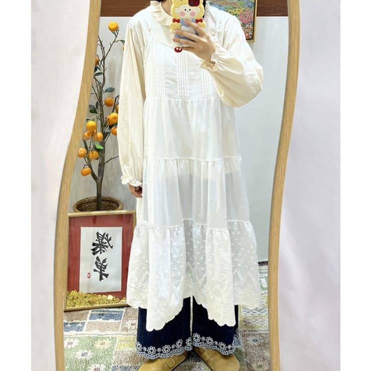 レースティアードコットンキャミワンピース | aimoha  | 詳細画像3 