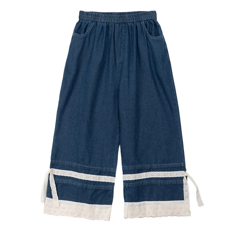 レース付きデニムワイドパンツ | aimoha  | 詳細画像20 