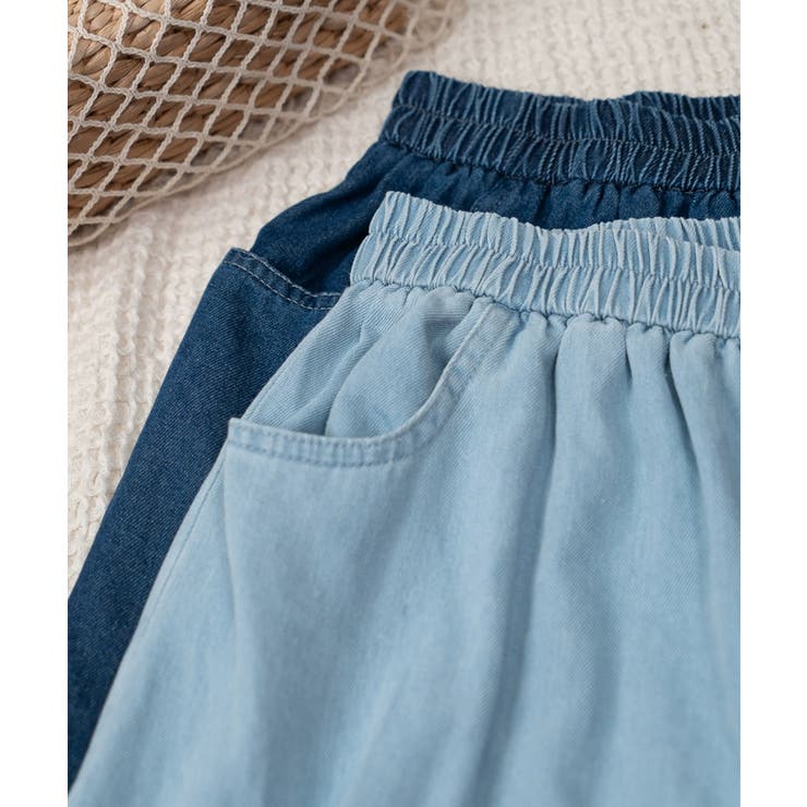 レース付きデニムワイドパンツ | aimoha  | 詳細画像3 