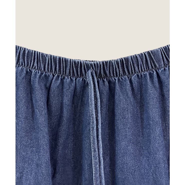 レース付きデニムドローストリングスカート | aimoha  | 詳細画像4 
