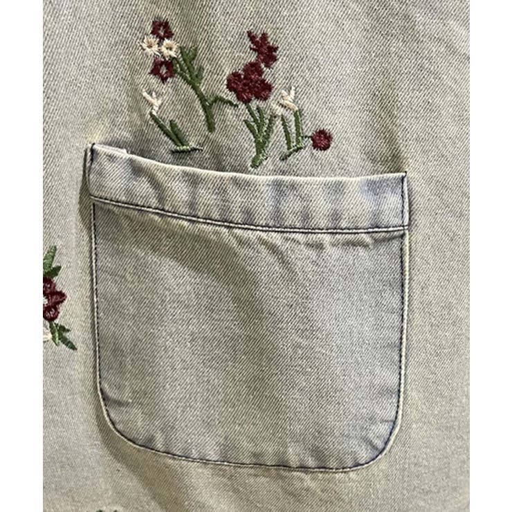 花柄刺繍デニムベスト | aimoha  | 詳細画像6 