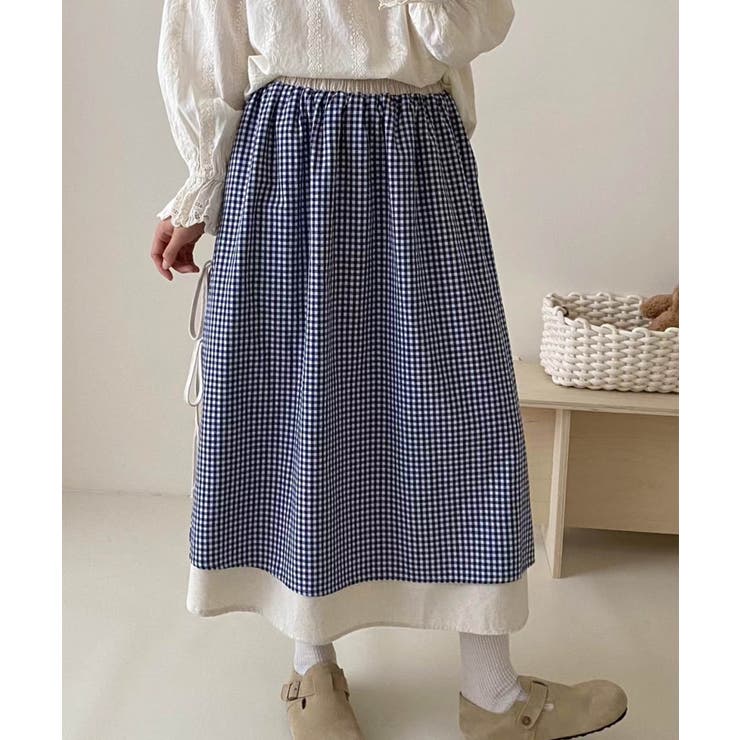 ギンガムチェックロングスカート | aimoha  | 詳細画像10 