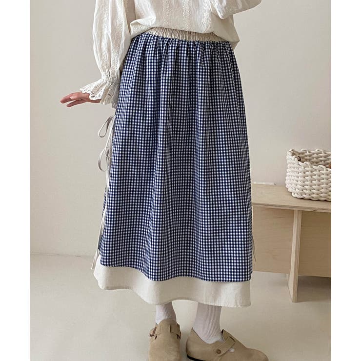 ギンガムチェックロングスカート | aimoha  | 詳細画像12 
