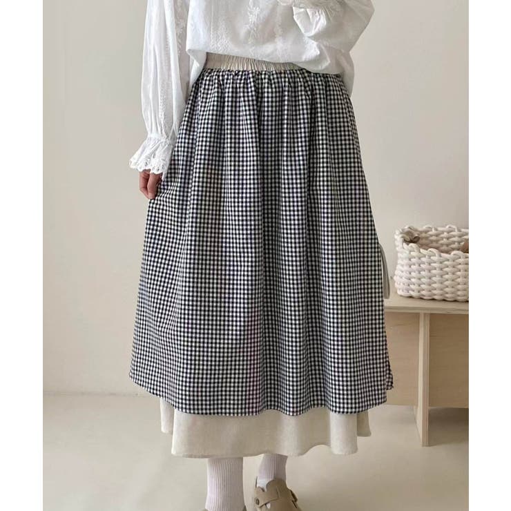 ギンガムチェックロングスカート | aimoha  | 詳細画像13 