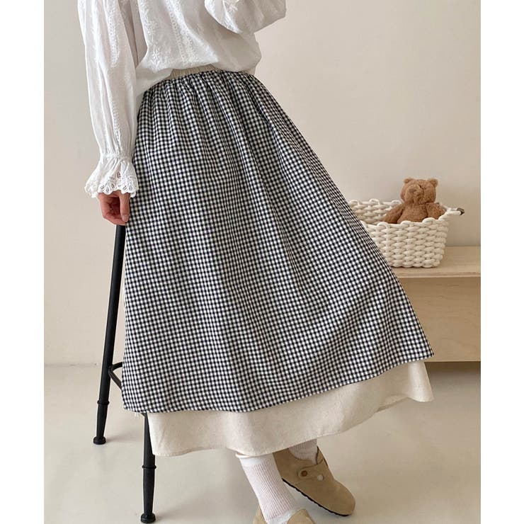 ギンガムチェックロングスカート | aimoha  | 詳細画像15 