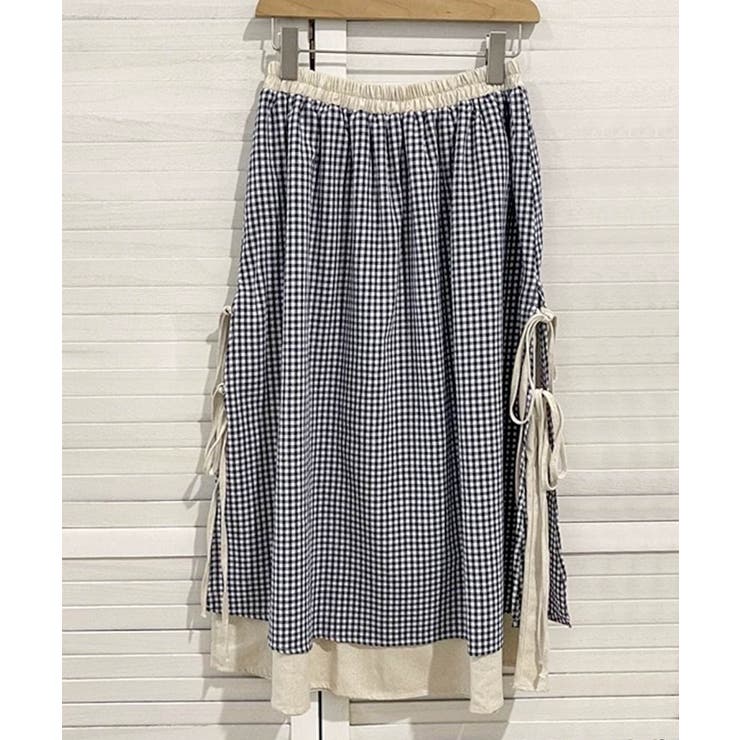 ギンガムチェックロングスカート | aimoha  | 詳細画像3 