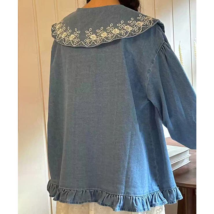 2点セット エスニック刺繍ブラウス×ルーズパンツ 韓国 s6808 ステラ刺繍ブラウス[品番：IGAW0006622]｜axes femme