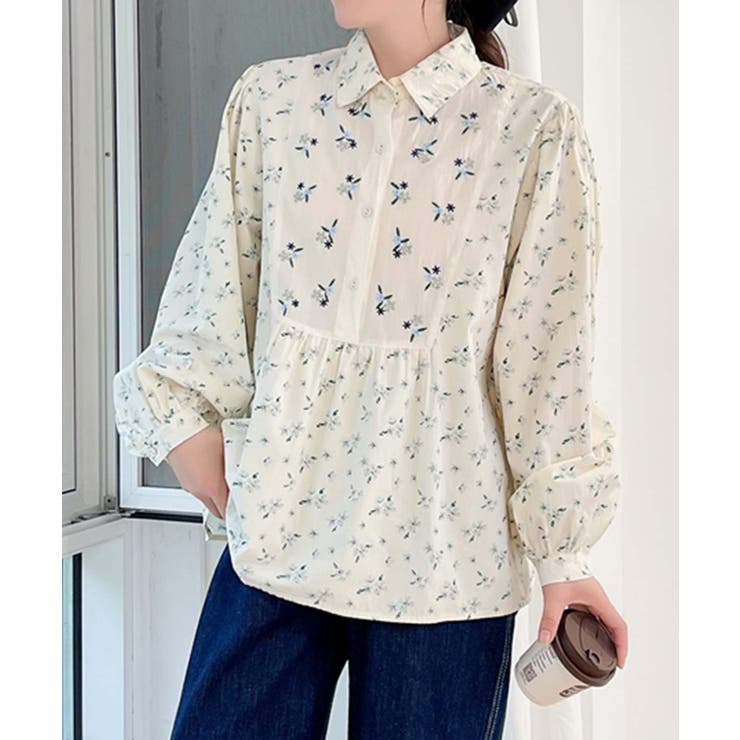 ナチュラルフローラルプリントブラウス | aimoha  | 詳細画像1 