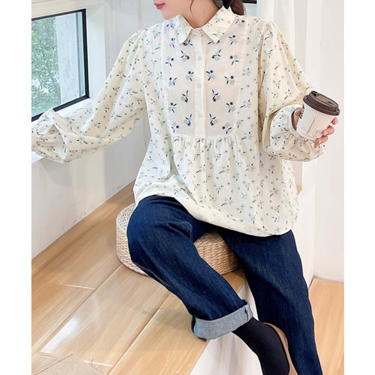 ナチュラルフローラルプリントブラウス | aimoha  | 詳細画像4 