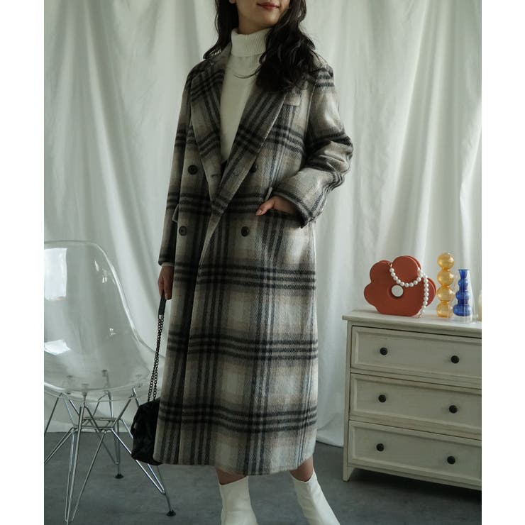 バーバリーロンドン ノバチェック柄 ロングコート ウール M 中古・古着通販】BURBERRY LONDON (バーバリーロンドン) ノヴァ